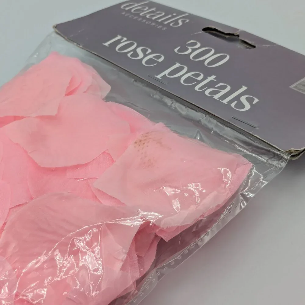 300 Pink Faux Rose Petals from Details Accessories, Sealed Package